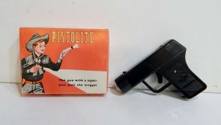 Vtg Greek Apergis Toy No 2800 Pistolite Gun With Light For Morse Code