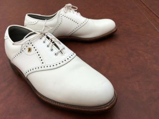 Footjoy Premiere Classics Dry 51411 Vtg Golf Shoes Usa Mens 11.  5 C 11 1/2c White