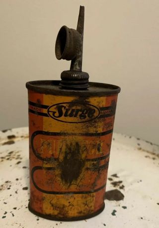 Surge Pulsator Oil Vintage Lead Top Oiler Tin,  Babson Bros.