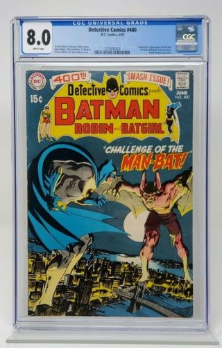 Dc Comics - Detective Comics 400 - Cgc 8.  0 - White Pages - Origin/1st Man - Bat