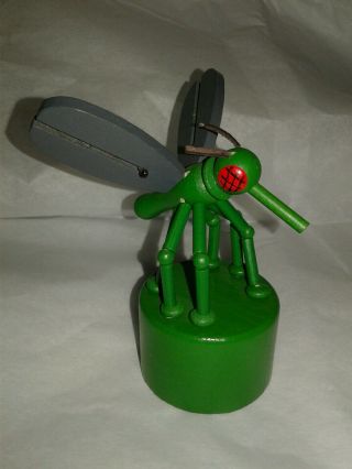 Wooden Mosquito Bug Push Button Puppet 2