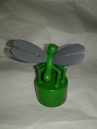 Wooden Mosquito Bug Push Button Puppet 3