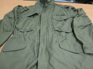 Vtg Medium Regular Korean War Era M1951 Og - 107 Field Jacket W/patches And Liner