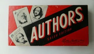 Vintage The Game Of Authors Salem Edition 1943 Parker Brothers Card Game