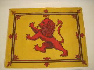 Antique 1900 Royal Scottish Parade Flag Lion Rampant 17.  5 X 14 In.