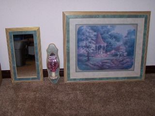Home Interiors 4 Piece Wall Grouping Framed Print,  Mirror,  Sconce & Votive Cup