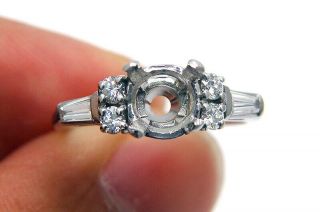 Estate Vintage.  45ct Vs1 Diamond Solid Platinum Wedding Engagement Ring Setting