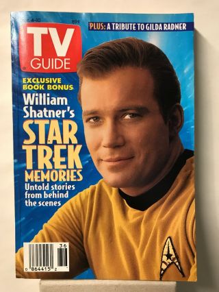 Tv Guide/ Shatner Star Trek,  Gilda Radner/ Sept 4 - 10 1993