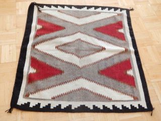 35.  5x36 " Vintage Navajo Indian Crystal Rug C1930 - 40s Handspun,