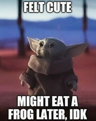 Baby Yoda Meme " Might Eat A Frog " Fridge Magnet 5 