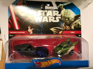 Hot Wheels Star Wars 2 - Pack Character Cars Emperor Palpatine & Yoda