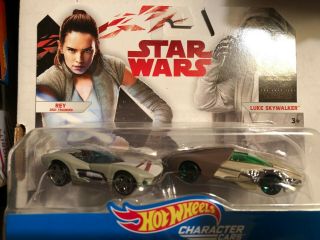 Hot Wheels Star Wars 2 - Pack Character Cars Rey & Luke Skywalker