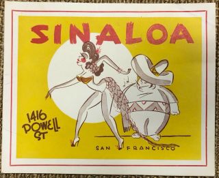 Vintage 1940s Sinaloa Nightclub,  San Francisco,  Souvenir Photo Folder
