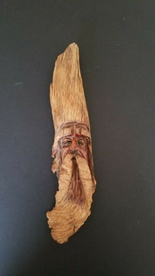 Natural Hand Carved Folk Art Wood Spirit Tree Branch Man Face Pokey 89