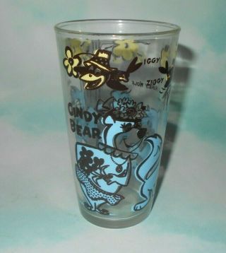 1960s Hazel Atlas Hanna Barbera Cindy Bear & Hokey Wolf Drinking Glass