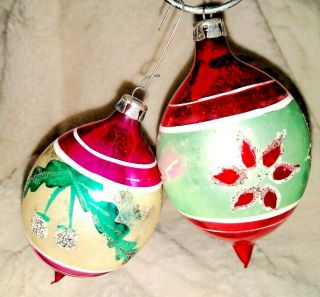 Vintage West Germany Mercury Glass Christmas Ornaments Collectable