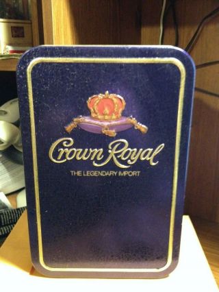 Crown Royal Whiskey Tin 750ml Hinged Metal Storage Box Empty Made In England