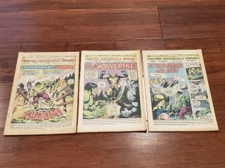 Incredible Hulk 180,  181 And 182 Vol 1 Coverless 1st App Of Wolverine