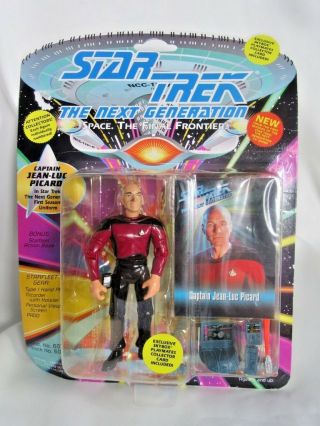 Star Trek The Next Generation 1995 Jean - Luc Picard Figure W/ Collector Card Toy