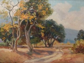 VINTAGE EARLY CALIFORNIA LANDSCAPE OIL PAINTING FRANCES KERR COOK LISTED ARTIST 2