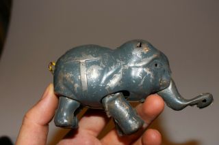 Vintage Wind Up Litho Elephant Tin Toy Missing Key Japan Circus Elephant M27