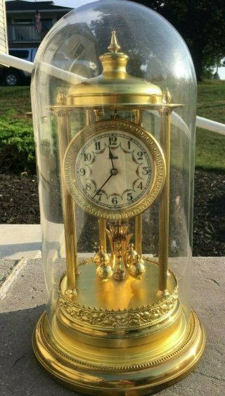 Vintage Kundo Round Dial 400 Day Anniversary Clock In Bandstand Case