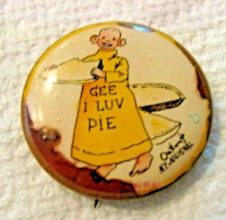 70 - 1896 Yellow Kid High Admiral Cigarettes Pinback Pin Back Button I Luv Pie