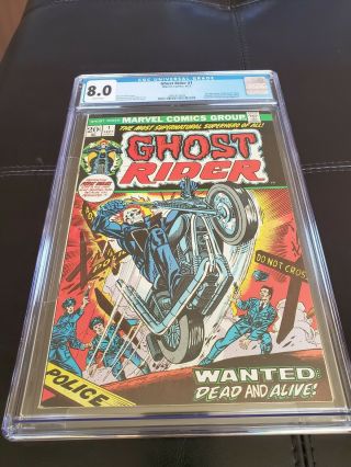 Ghost Rider 1 - Cgc 8.  0 Vf - Marvel 1973 - 1st App Of The Son Of Satan White