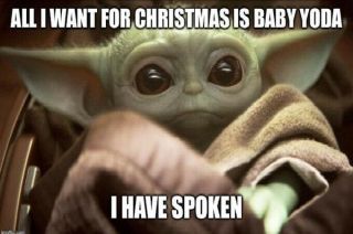 Baby Yoda Meme " All I Want For Christmas " Fridge Magnet 5 