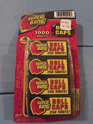 Vintage Bang Roll Toy Caps 4 Pk 1000 Shots