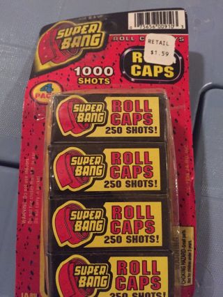 Vintage BANG ROLL Toy CAPS 4 Pk 1000 Shots 2