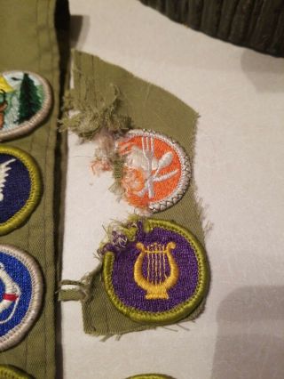 Vintage Boy Scout Sash with 22 Merit Badges,  1 2
