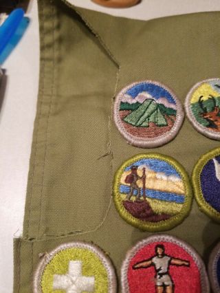 Vintage Boy Scout Sash with 22 Merit Badges,  1 3