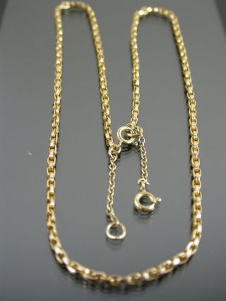 Vintage 9ct Gold Close Link Belcher Necklace Chain 18 Inch C.  1960