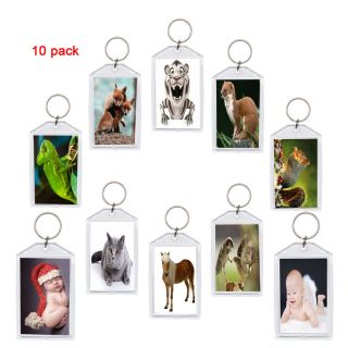 2 " X 3 " Clear Acrylic Blank Photo Picture Frame Keychain Keyring Insert Rectangle