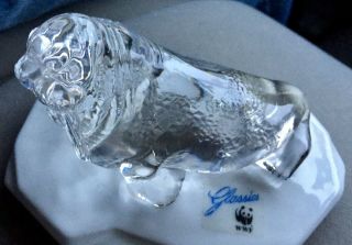 Glassics - World Wildlife Fund Wwf - Glass Sculpture Of Walrus On Ice Floe