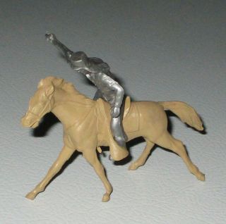 Marx 1950s Captain Gallant 60mm Metallic Silver Mounted Legionnaire W/ Tan Horse