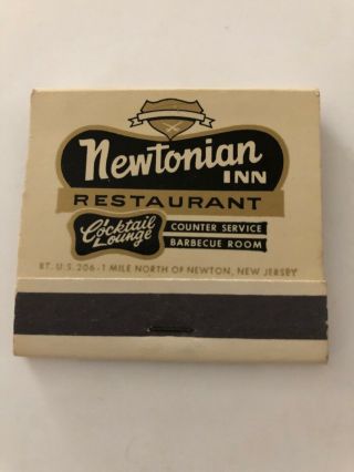 Vintage Full Matchbook Newtonian Inn Restaurant Newton Jersey