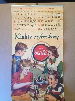 Coca Cola 1952 Calendar Pages September October And November December