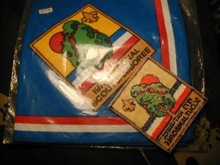 1973 BSA Boy Scout National Jamboree Neckerchief & Participant Pocket Patch 3