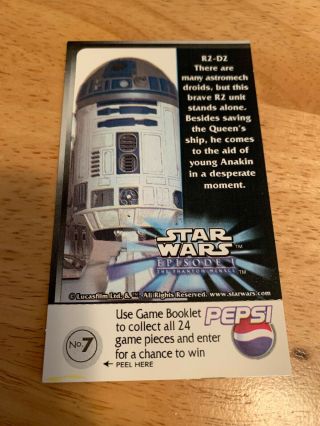 Star Wars Episode 1 Pepsi Collector Card R2 - D2