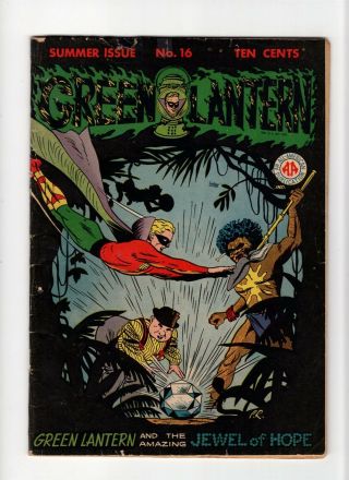 Green Lantern 16 Vintage Dc Comic Golden Age 10c All - American Alan Scott