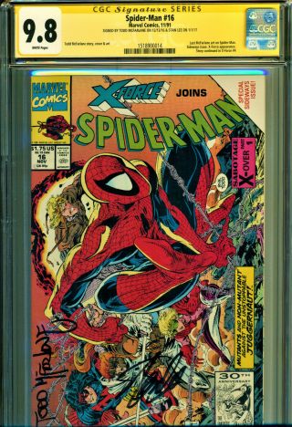 Spider - Man 16 Cgc 9.  8 Double Signed By Both Stan Lee & Todd Mcfarlane X - Force