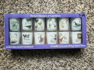 Better Homes & Gardens 12 Days Of Christmas Glass Votive Candle Set
