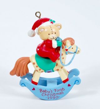 1990 ©current,  Inc.  Christmas Ornament - Baby’s First Christmas Rocking Horse