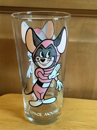Space Mouse Pepsi Drinking Collector Walter Lantz Glass 16oz 1970 