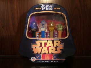 Vintage Star Wars Pez Dispensers Collectors Set Darth Vader Tin Limited Edition