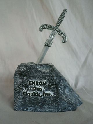 Enron Gas Liquids Sword Stone Sculpture Letter Opener Petroleum Oil Advertising