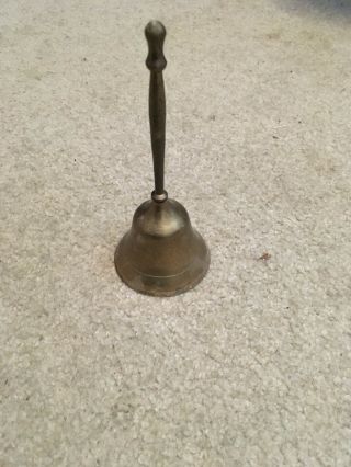 Vintage Small Solid Brass Hand Bell - Made In India 6 Inches