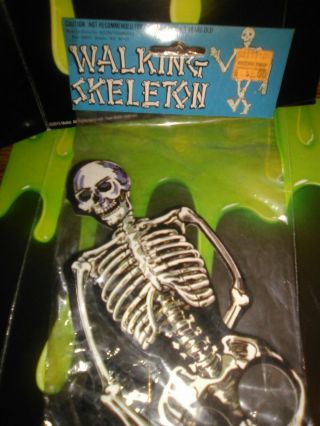 Vintage Halloween Walking Skeleton Paper Prop Toy With Boots